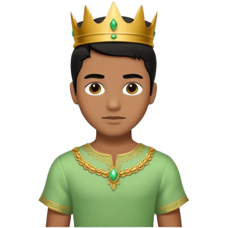 Brown prince with black hair and light green dress emoji