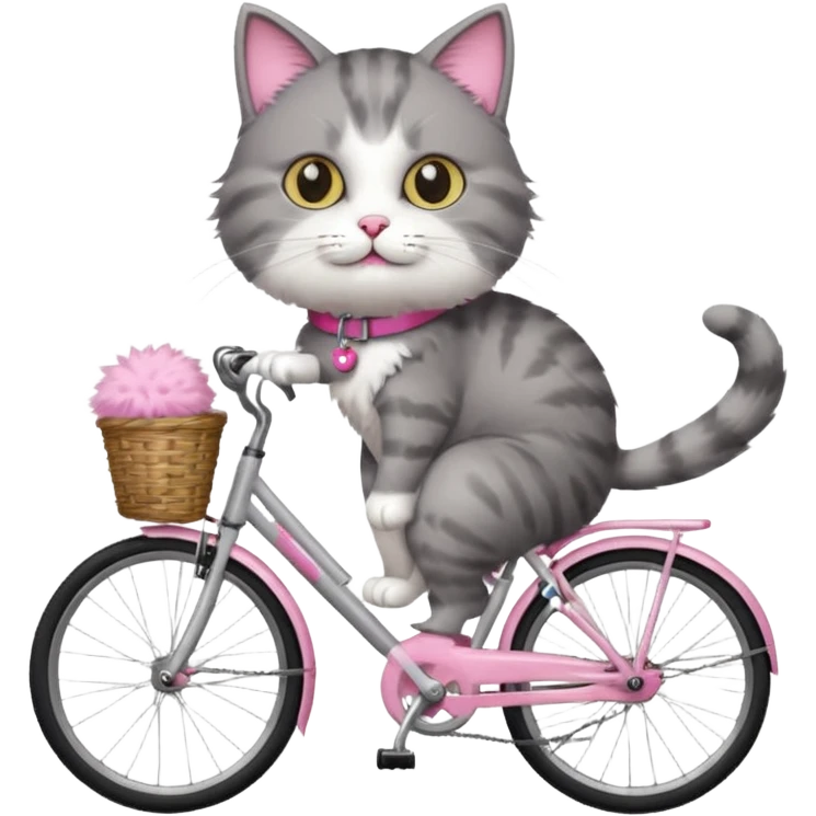 Un chat à vélo emoji