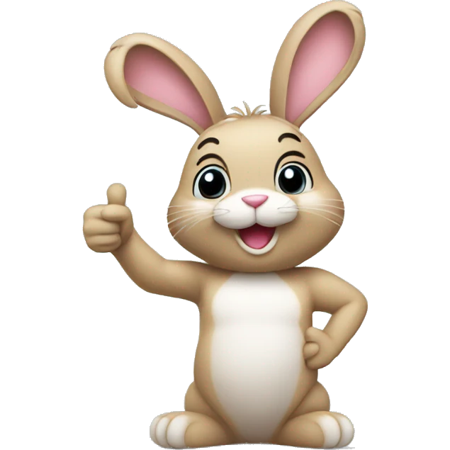 Bunny with thumbs up emoji