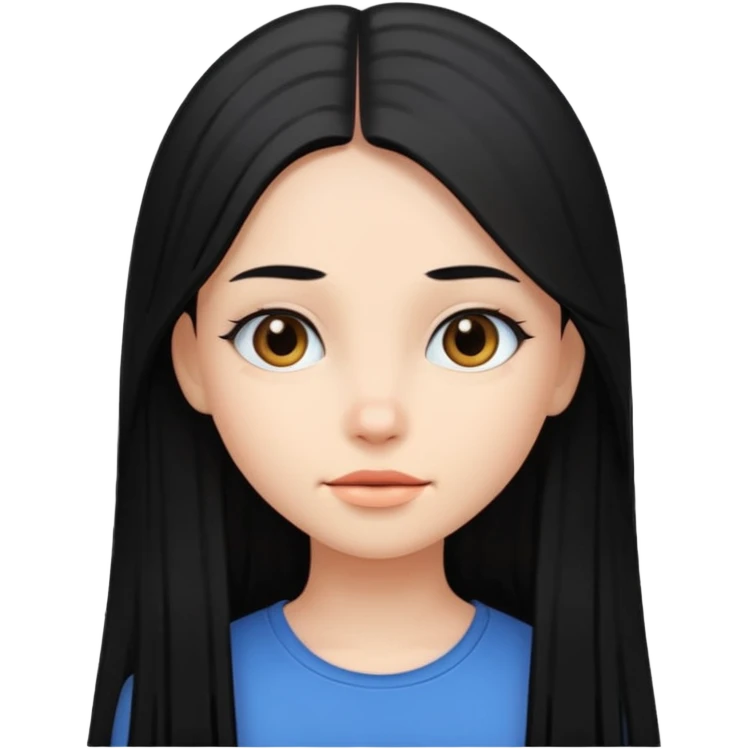 girl with black long straight hair emoji