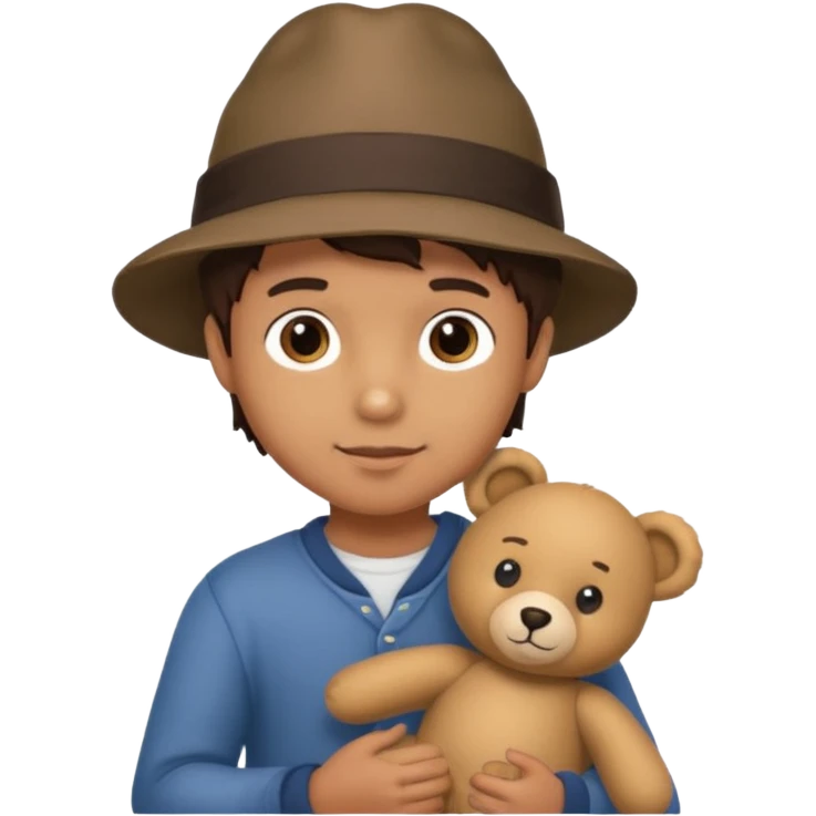 hat boy with bear  emoji