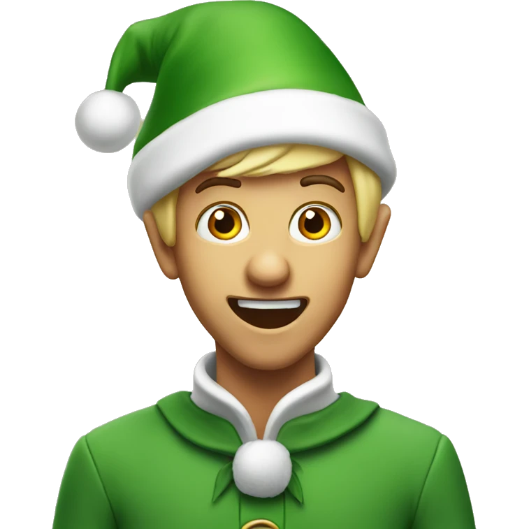 Amazed Christmas elf emoji