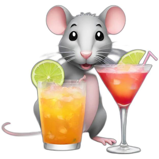 Rat with cocktails emoji