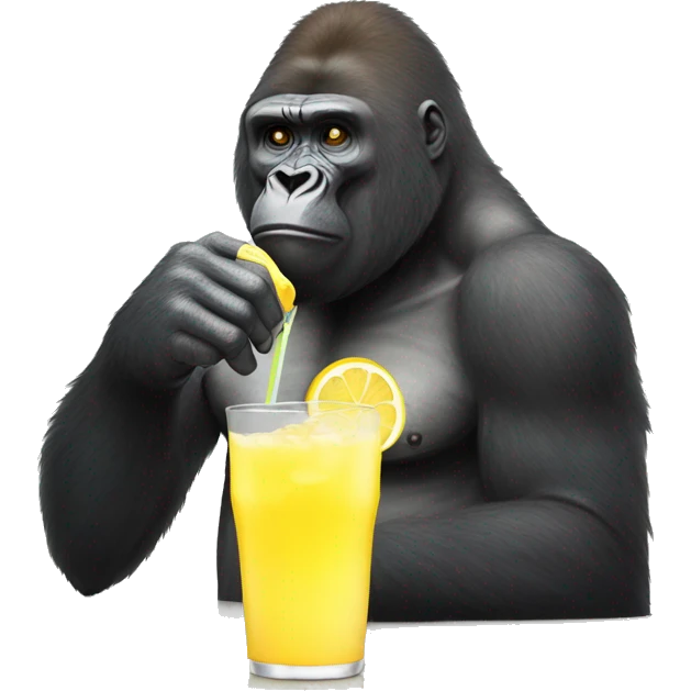 Gorilla drinking lemonade emoji