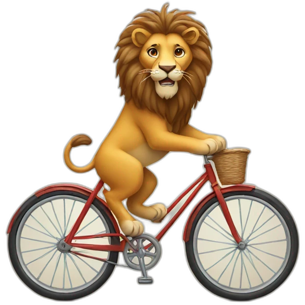 Lion on a bicycle emoji