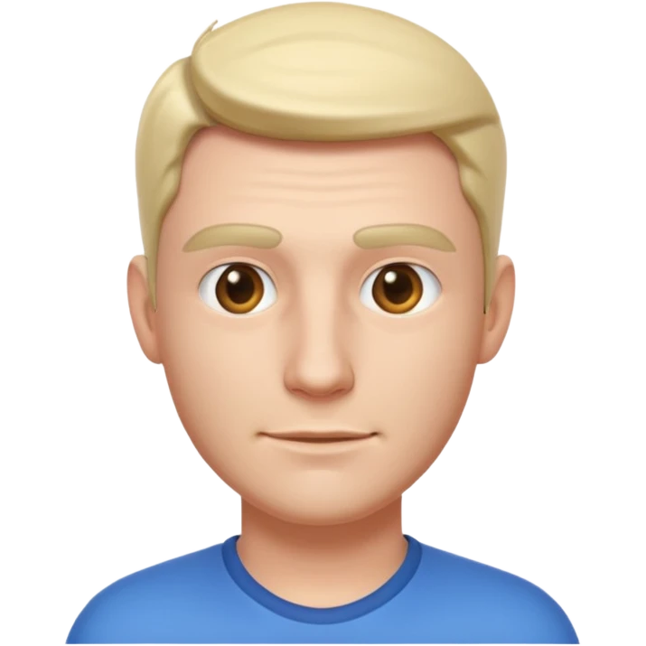 Create a highly polished, 3D game UI–style illustration of a   MAN HEAD emoji