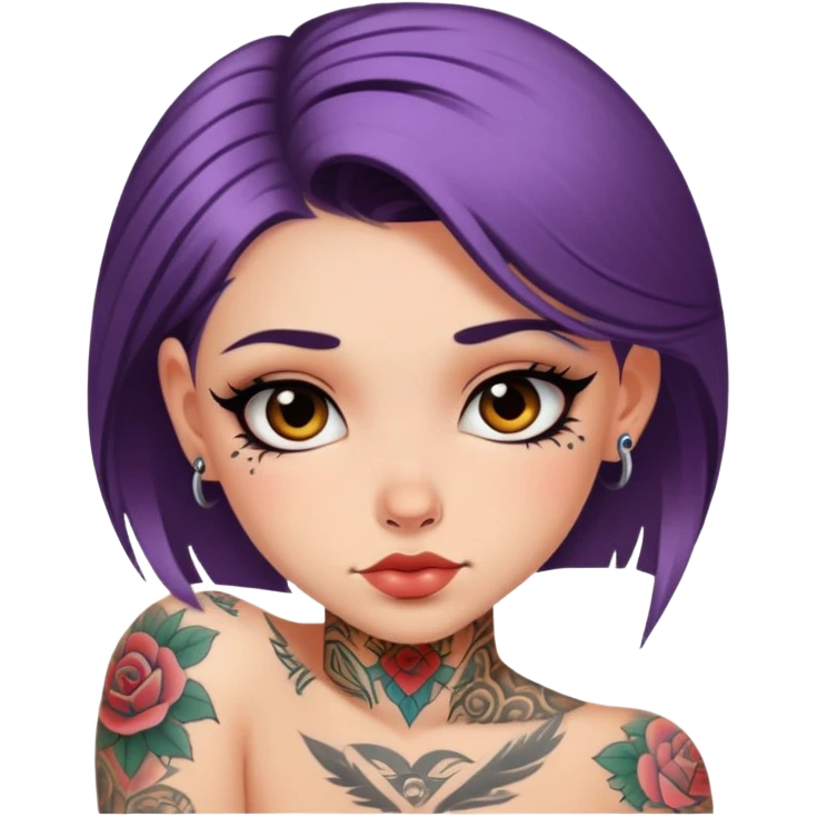 Скрытная сексуальная девушка с татуировкой emoji
