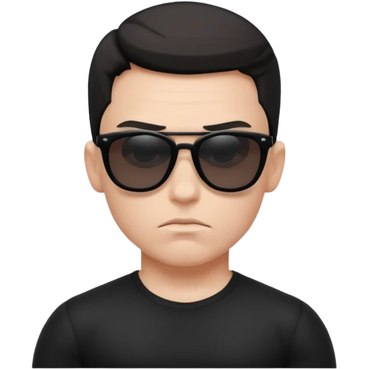 boy strict white musclar with sunglasses black emoji