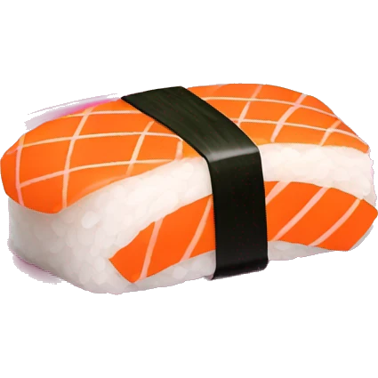 Sushi on a pink plate emoji