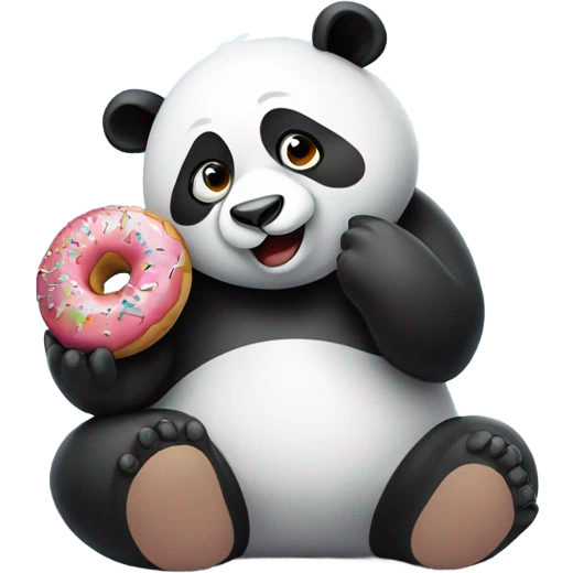 panda with donut emoji