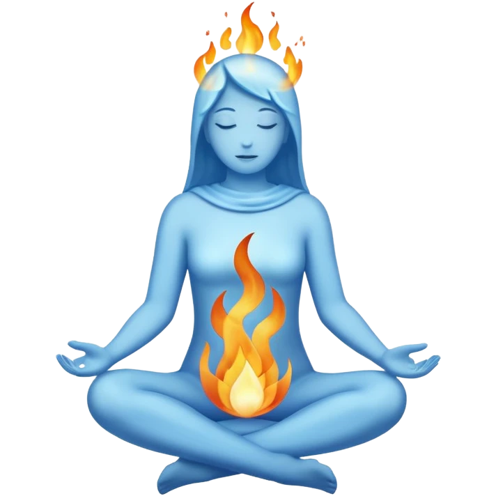 a mystical glowing flame floating above a human outline, representing the soul's energy emoji