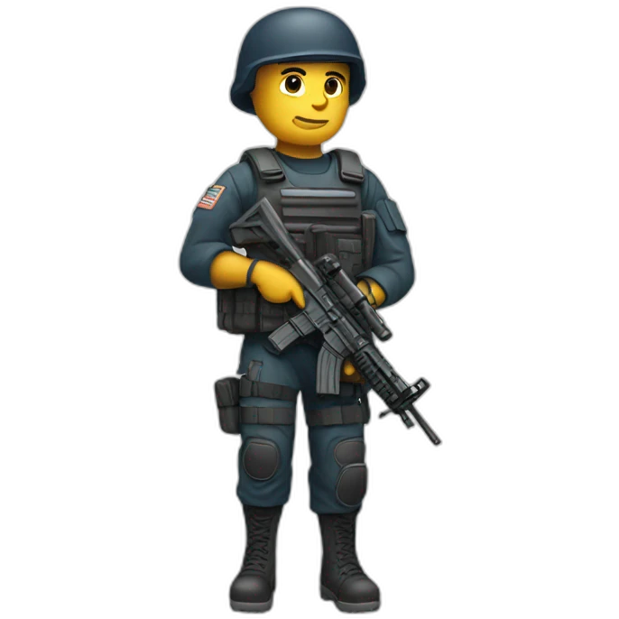 a navy seal holding a rifle emoji