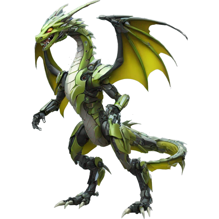 Mechanical futuristic Dragon full body emoji