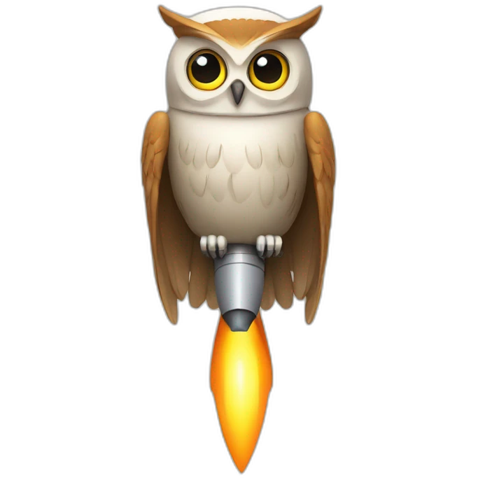owl on a rocket emoji