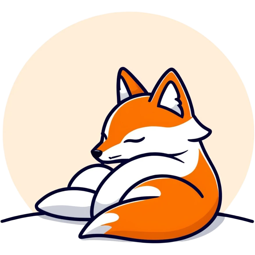 Fox asleep emoji