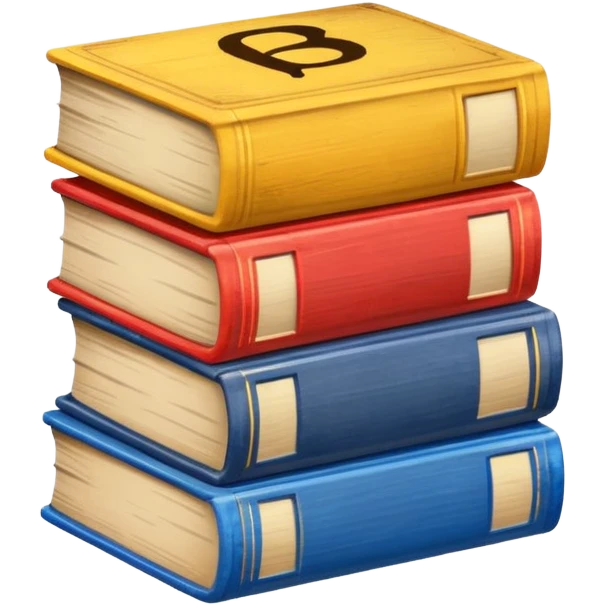 a stack of books with an ABC block, symbolizing grammar and writing emoji