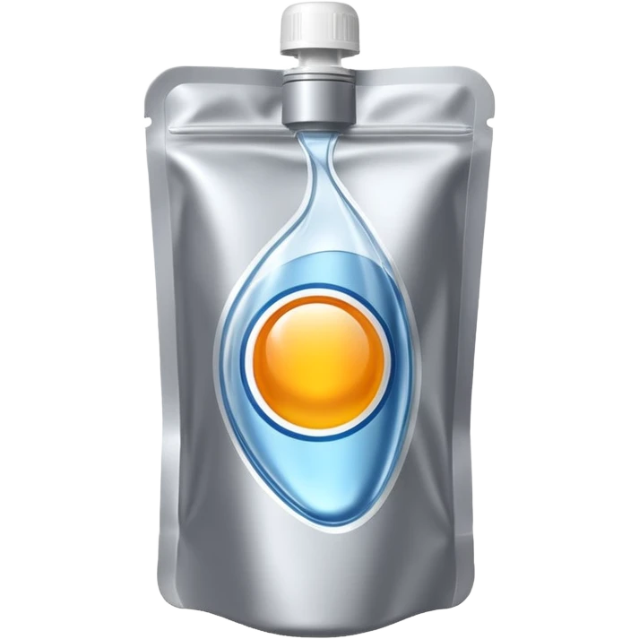 sports energy gel pouch, metallic silver pouch, dynamic, no text emoji