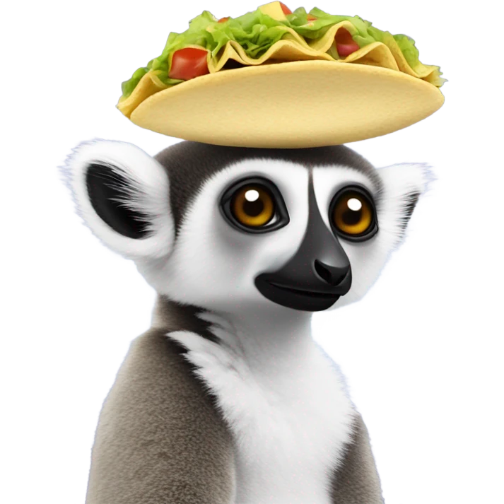 Lemur with taco on head  emoji