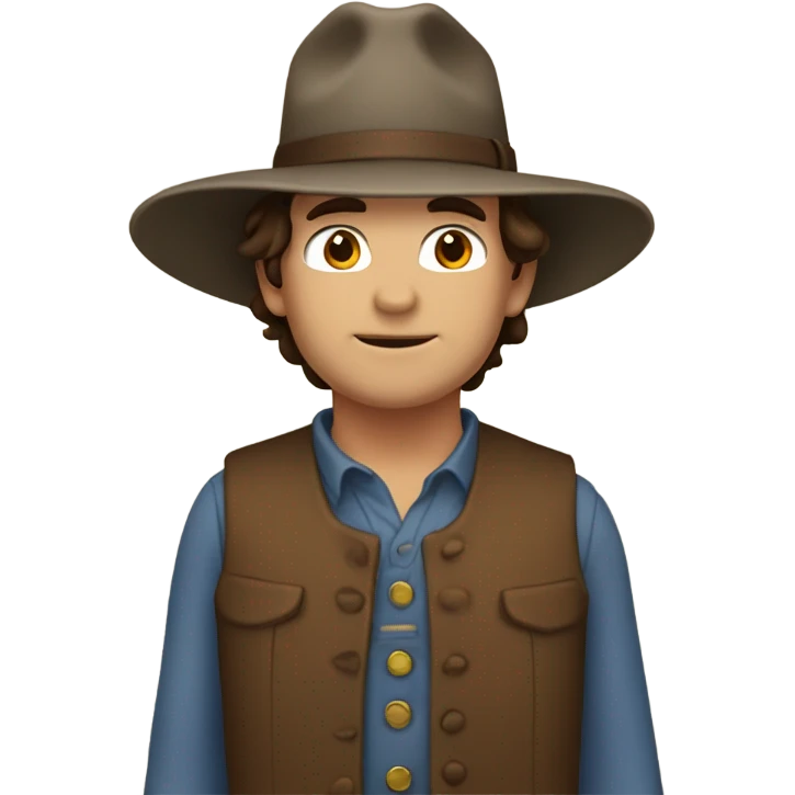 charles Ingalls brown hair and hat emoji