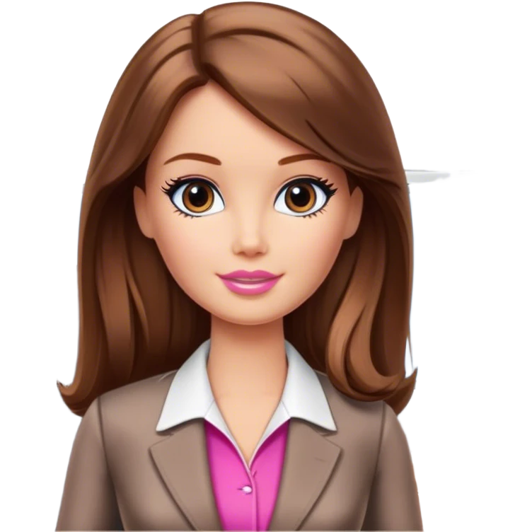 Barbie oficina pelo castaño  emoji