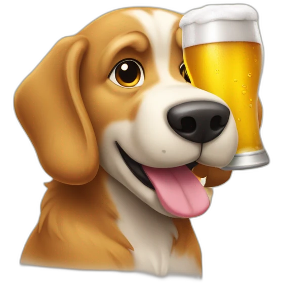 Un perro tomando cerveza emoji