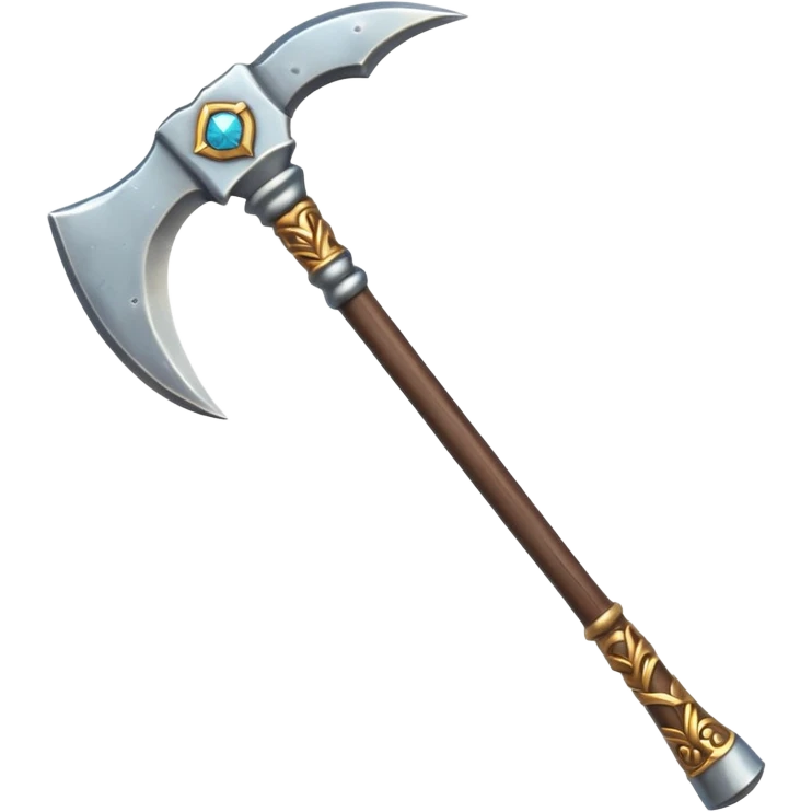 fantasy steel pickaxe with decorated handle emoji