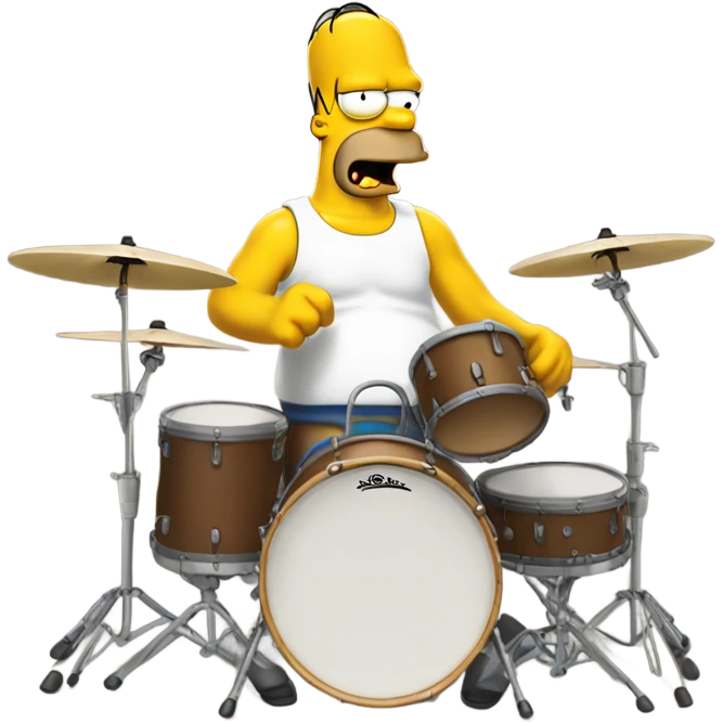 Homer Simpson playing drums  emoji