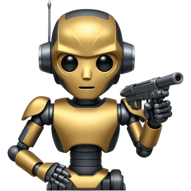 Black bot taking a shot emoji