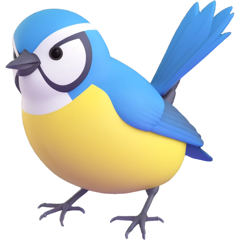 Eurasian blue tit bird emoji