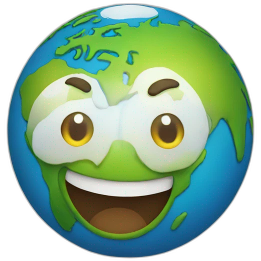 Earth happy emoji
