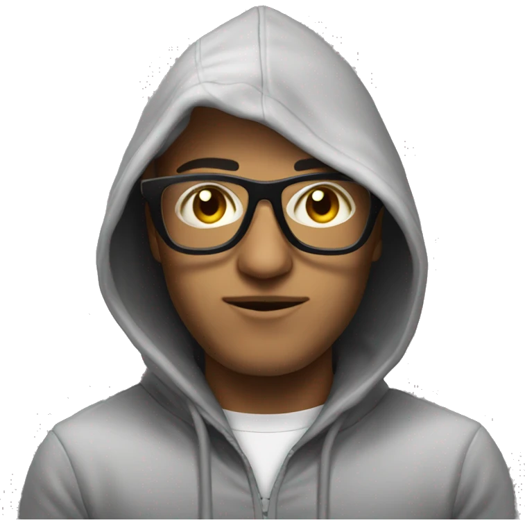 hacker with the hoddie on and glasses  emoji
