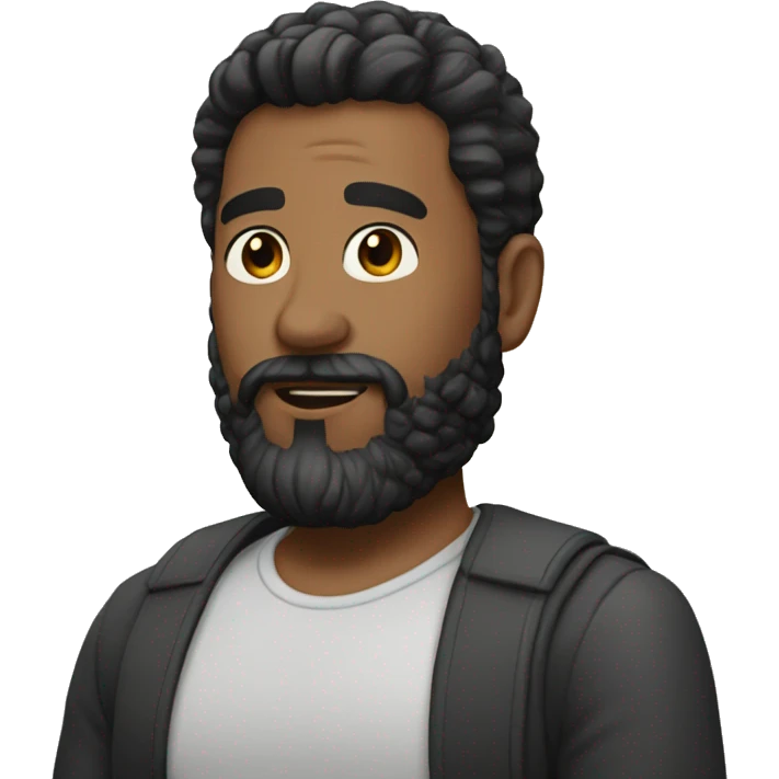 50 man with black hair beard emoji