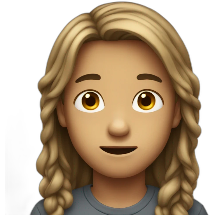 emotionless boy with long hair emoji