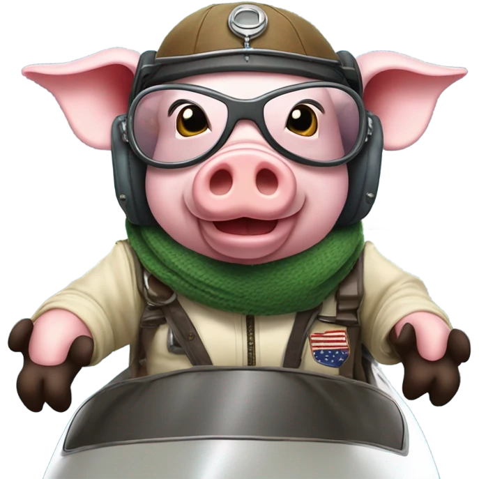 Pig flying a plane emoji