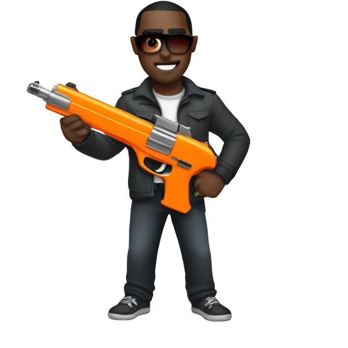 Diddy holding a orange gun emoji
