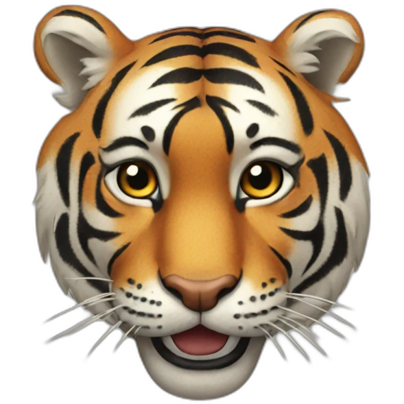 Tiger face happy emoji