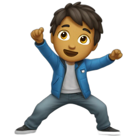 Un garçon qui fait un dab emoji