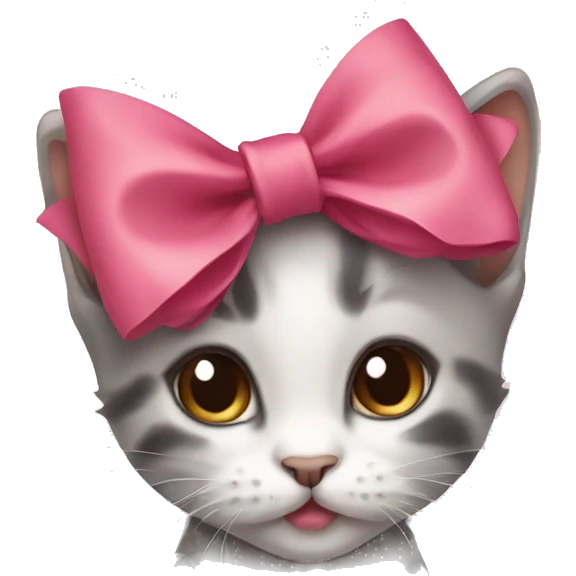 kitten with bow emoji