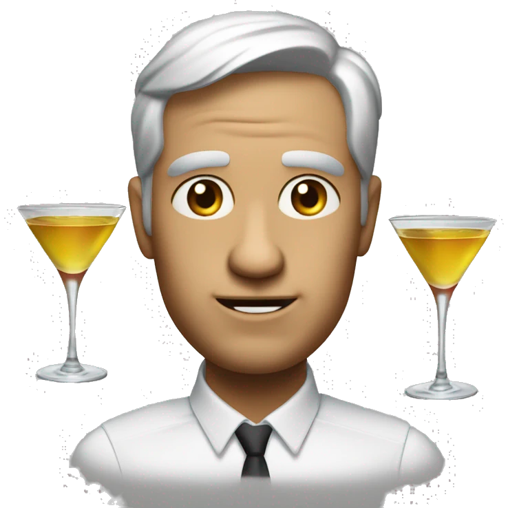 make me an emoji with this face: 🙂 with a martini glass in one hand and a large kitchen knife in the other emoji