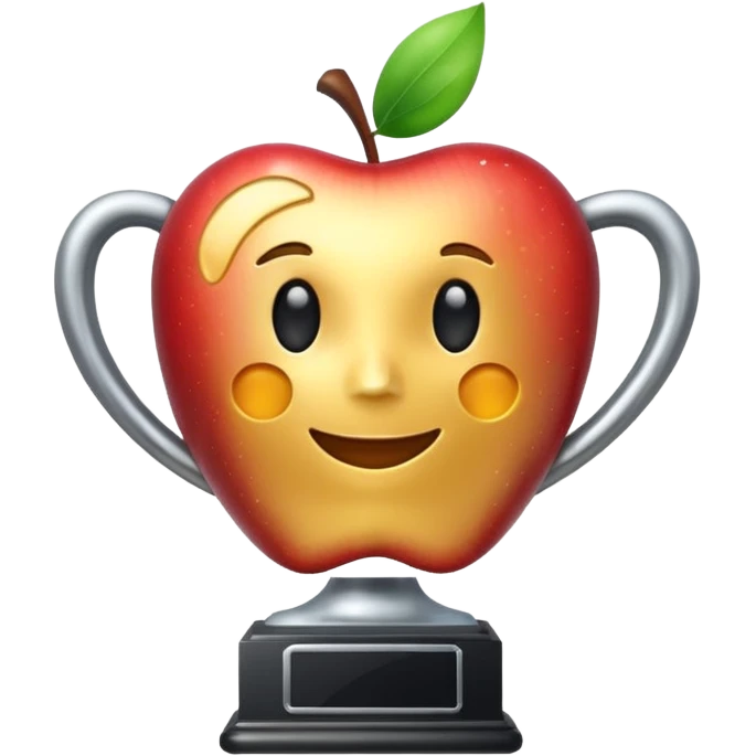 silver award trophy or medal, shiny metallic, simple, apple emoji style emoji