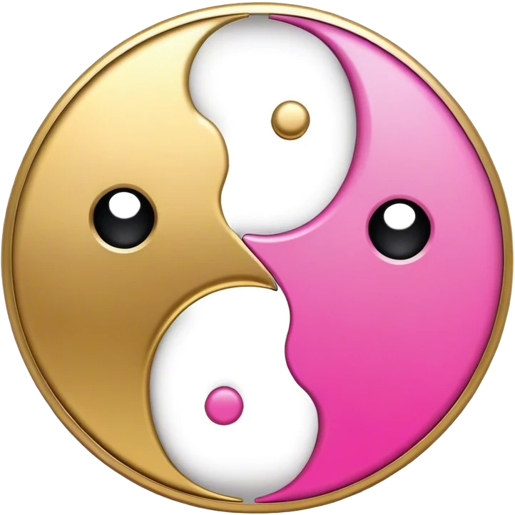 Yin Yang gold and pink emoji