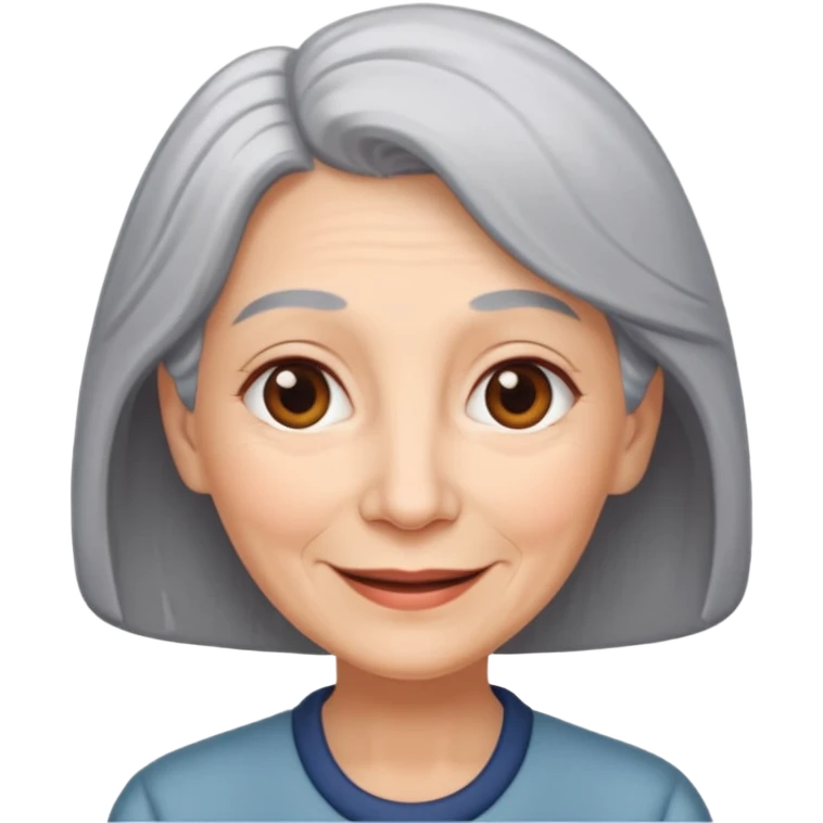 Older woman with gray hair emoji