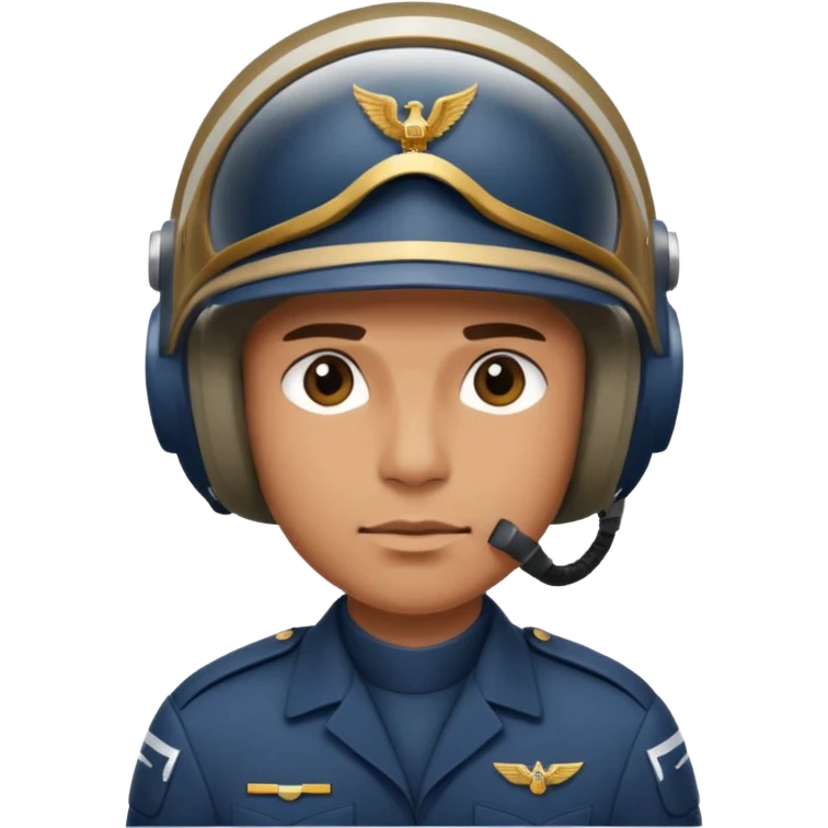 a brutal male military pilot in an aviation helmet and a modern uniform. maximum quality emoji
