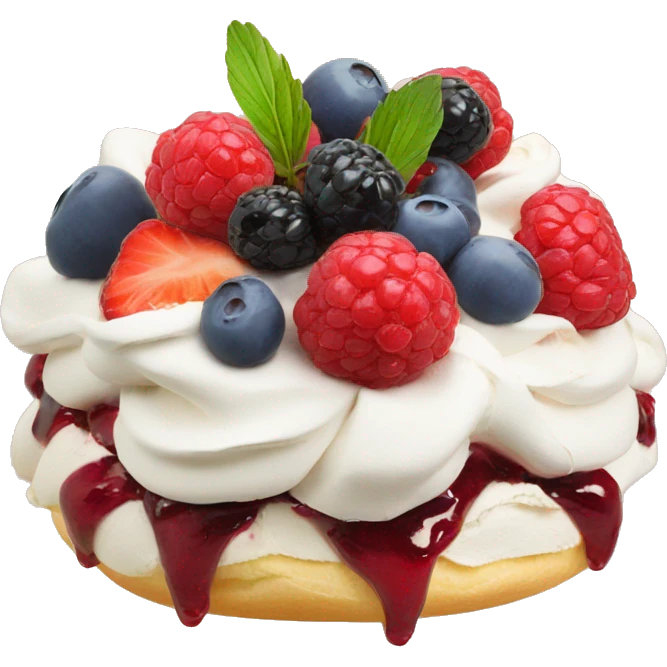 Pavlova with berries  emoji
