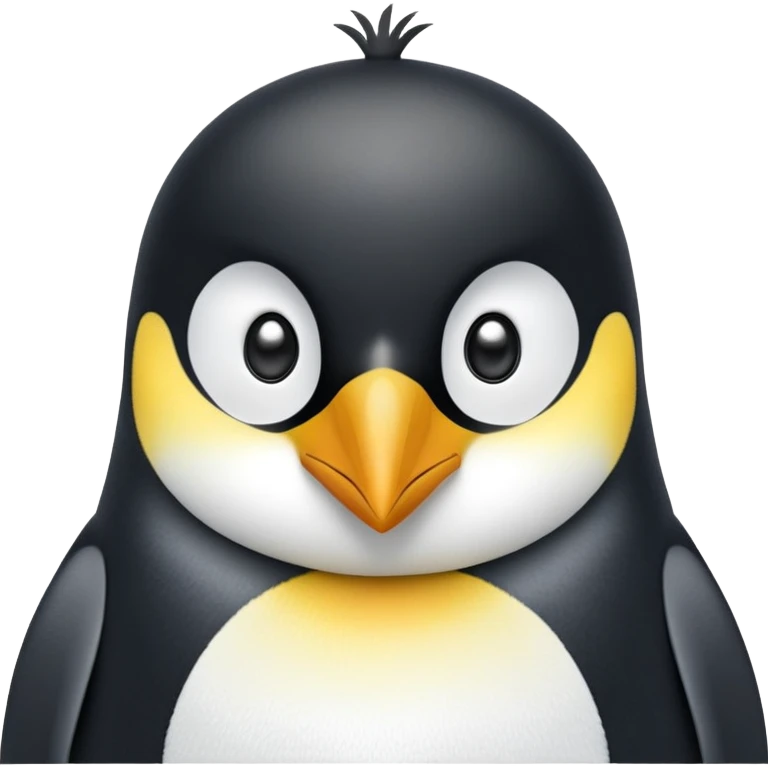 cinematic-adult-emperor-penguin-portrait-emoji,-head-tilted-playfully-and-inquisitively,-with-glossy,-pristine-plumage,-sparkling-eyes-filled-with-curiosity,-simplified-yet-irresistibly-adorable-features, black face emoji