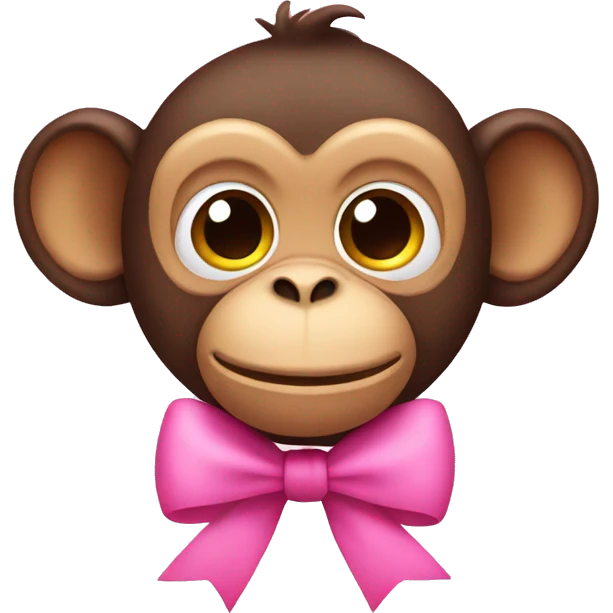 monkey wearing a pink bow emoji