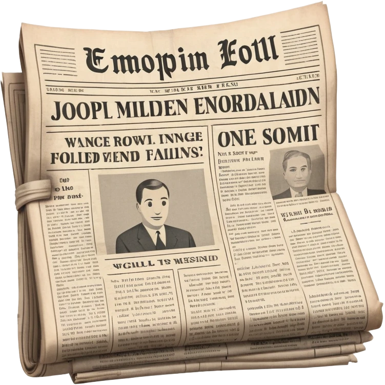 newspaper with headlines folded emoji