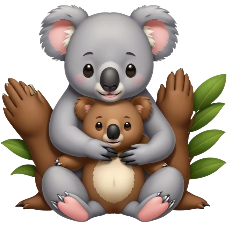 Koala gives bear a massage emoji