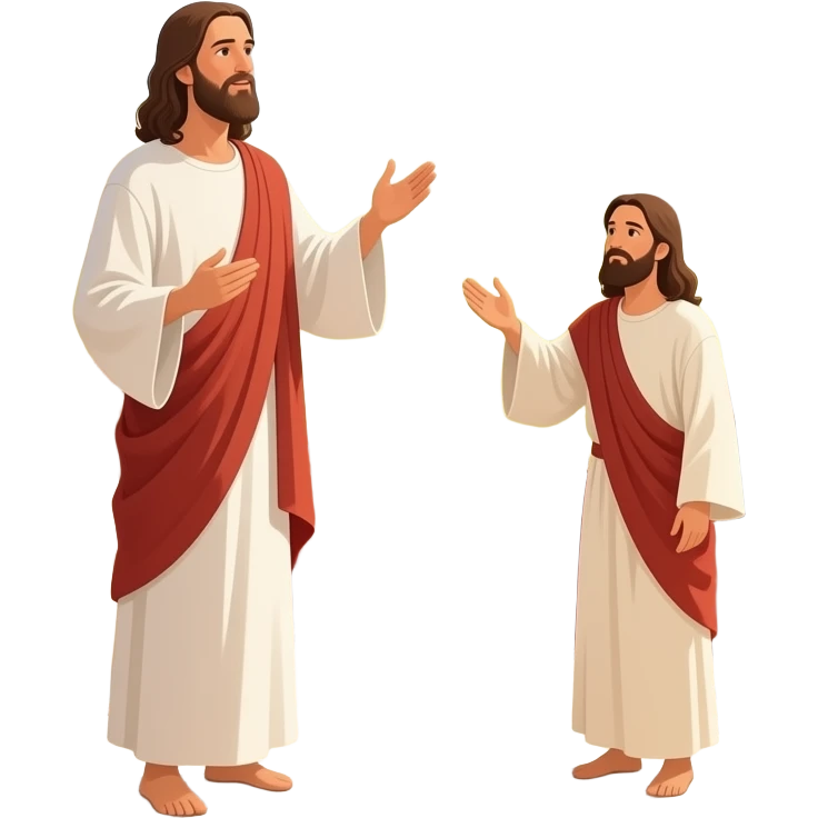 Jesus preaching to thousands of people from biblical times emoji