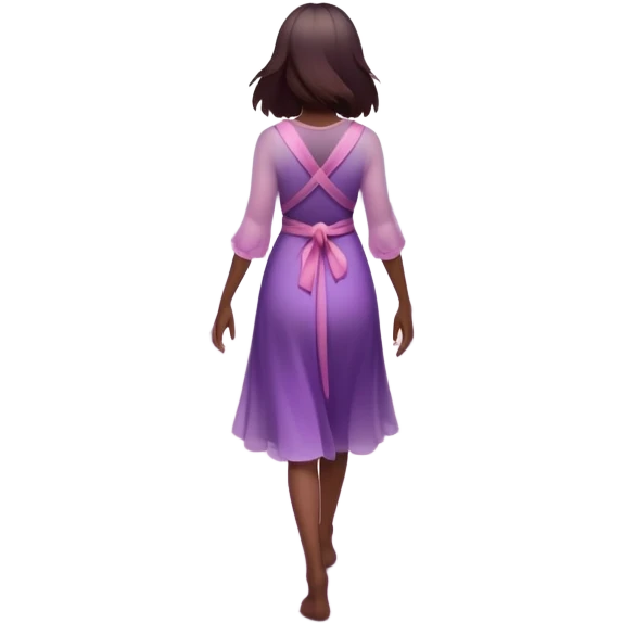 A small figure walks back across a foggy bridge, holding soft pink and purple orbs in each hand—symbolizing compassion and forgiveness. A gentle heart aura trails behind them, showing healing in motion. emoji